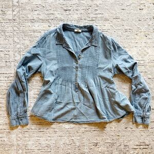 Anthropology Pilcro Denim Blue Blouse
